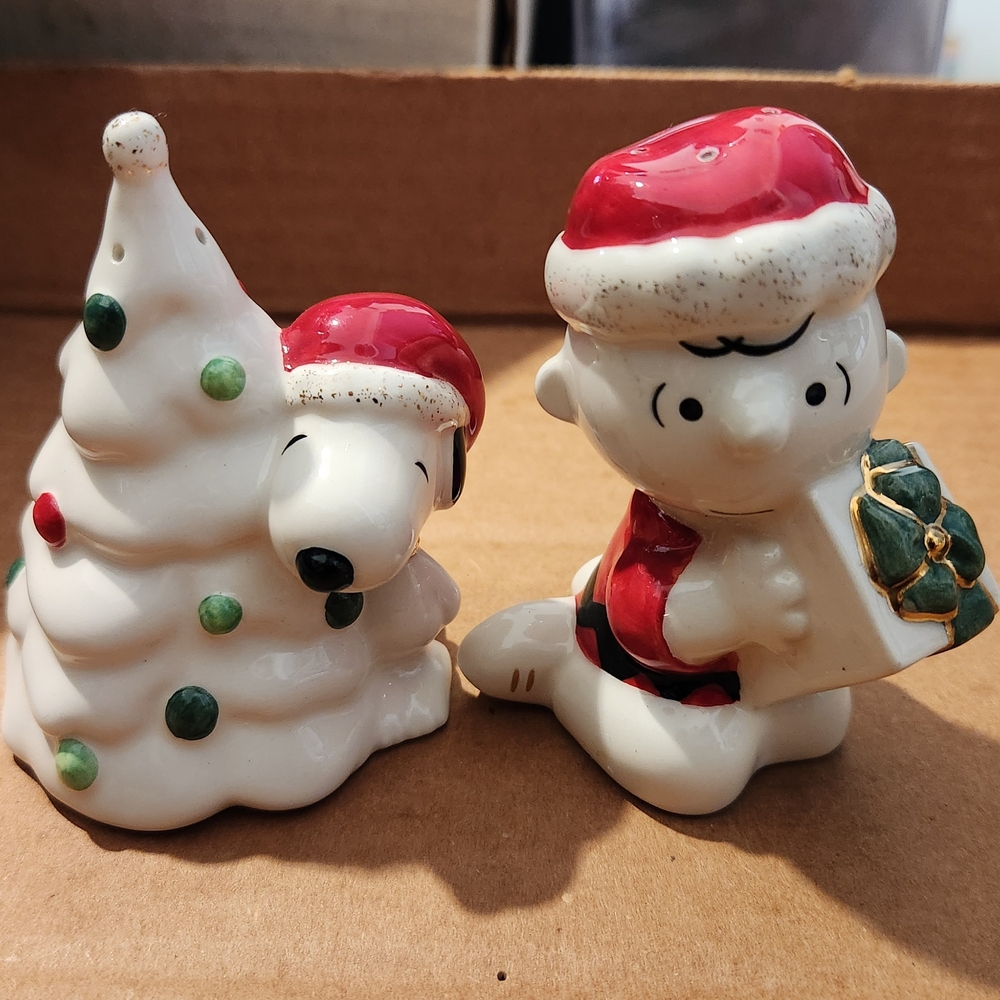 Lenox Holiday Snoopy and Charlie Brown Figurines